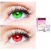 2 Pair Monthly Colored Contact Lenses Zero Power With 30 ml Solution (Green-Red) view 1