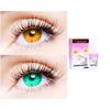 2 Pair Monthly Colored Contact Lenses Zero Power With 30 ml Solution (Honey-Sea Blue) view 1