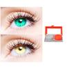 2 Pair Monthly Colored Contact Lenses Zero Power With 1 Lens Travel Kit (Sea Blue-Gold) view 1