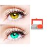 2 Pair Monthly Colored Contact Lenses Zero Power With 1 Lens Travel Kit (Hazel-Sea Blue) view 2