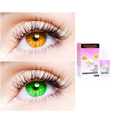 2 Pair Monthly Colored Contact Lenses Zero Power With 30 ml Solution (Honey-Green)