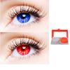 2 Pair Monthly Colored Contact Lenses Zero Power With 1 Lens Travel Kit (Blue-Red) view 1