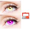 2 Pair Monthly Colored Contact Lenses Zero Power With 1 Lens Travel Kit (Gold-Violet) view 1