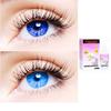 2 Pair Monthly Colored Contact Lenses Zero Power With 30 ml Solution (Blue-Light Blue) view 1