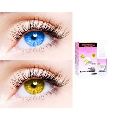 2 Pair Monthly Colored Contact Lenses Zero Power With 30 ml Solution (Light Blue-Hazel)