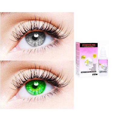 2 Pair Monthly Colored Contact Lenses Zero Power With 30 ml Solution (Grey-Green)