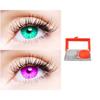 2 Pair Monthly Colored Contact Lenses Zero Power With 1 Lens Travel Kit (Sea Blue-Violet) view 1