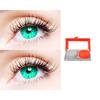 2 Pair Monthly Colored Contact Lenses Zero Power With 1 Lens Travel Kit (Sea Blue-Sea Blue) view 1