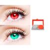 2 Pair Monthly Colored Contact Lenses Zero Power With 1 Lens Travel Kit (Red-Sea Blue) view 1
