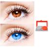 2 Pair Monthly Colored Contact Lenses Zero Power With 1 Lens Travel Kit (Brown-Light Blue) view 1
