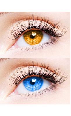 2 Pair Monthly Colored Contact Lenses Zero Power With 1 Lens Travel Kit (Honey-Light Blue)