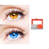 2 Pair Monthly Colored Contact Lenses Zero Power With 1 Lens Travel Kit (Honey-Light Blue) view 2