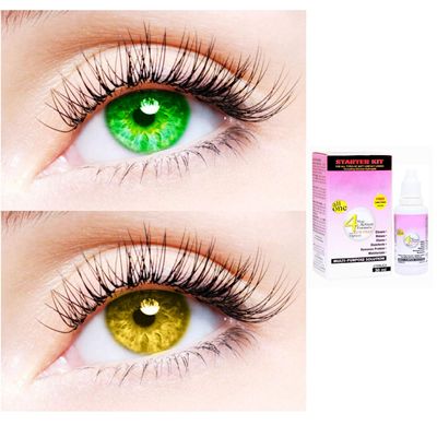 2 Pair Monthly Colored Contact Lenses Zero Power With 30 ml Solution (Green-Hazel)