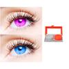 2 Pair Monthly Colored Contact Lenses Zero Power With 1 Lens Travel Kit (Violet-Light Blue) view 1