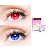2 Pair Monthly Colored Contact Lenses Zero Power With 30 ml Solution (Red-Blue) view 1