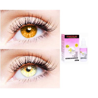 2 Pair Monthly Colored Contact Lenses Zero Power With 30 ml Solution (Honey-Gold)