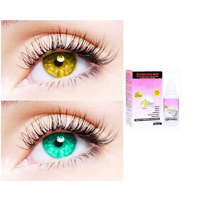 2 Pair Monthly Colored Contact Lenses Zero Power With 30 ml Solution (Hazel-Sea Blue)