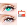 2 Pair Monthly Colored Contact Lenses Zero Power With 1 Lens Travel Kit (Sea Blue-Grey) view 1