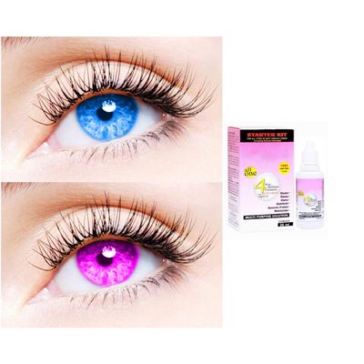 2 Pair Monthly Colored Contact Lenses Zero Power With 30 ml Solution (Light Blue-Violet)