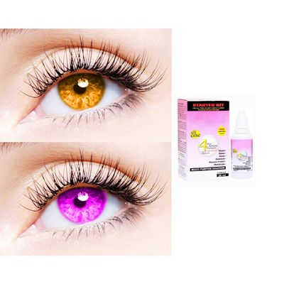 2 Pair Monthly Colored Contact Lenses Zero Power With 30 ml Solution (Honey-Violet)