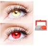 2 Pair Monthly Colored Contact Lenses Zero Power With 1 Lens Travel Kit (Gold-Red) view 1
