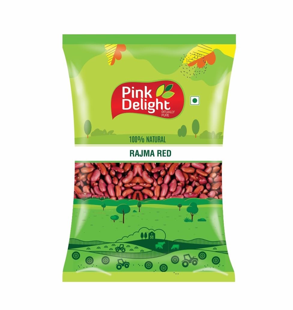 Pink Delight Unpolished Red Rajma (Big) | Big Kidney Beans | Gluten Free | Unpolished | 1 Kg