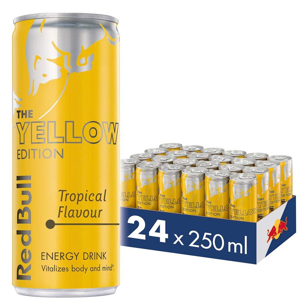 Red Bull Yellow Edition-Tropical Fruit Flavor (250 Ml)-Pack Of 24,Vegetarian