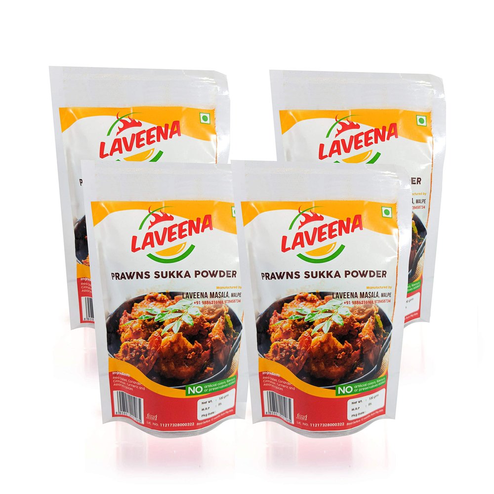 Laveena Masala Prawns Sukka Masala Pack of 4 (100gms Each)