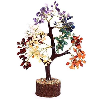 7 Chakra Tree Crystal Stone Tree 350 Beads Crystal Tree for Reiki Healing and Vastu Correction and Increase Creativity Tree (Color : Multi)