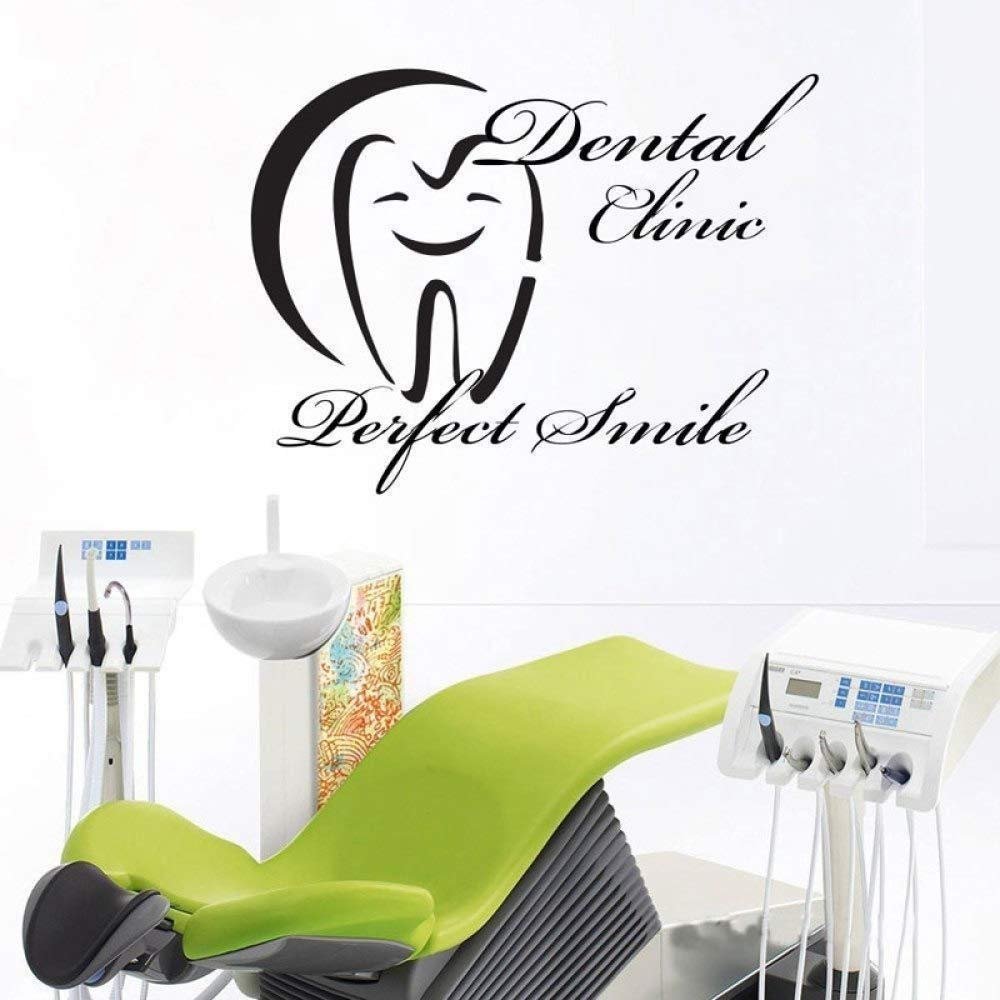 ARWY Dental wall Stickers for Clinic Oral Wall Sticker Dental Clinic Care Dentist Logo Dental Vinyl Sticker Decoration Office Dentist Decor 56X42Cm