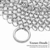 Amagabeli 7x7 316 Stainless Steel Cast Iron Cleaner Chainmail Scrubber for Cast Iron Pan Skillet Cleaner for Dishes Glass Pre-Seasoned Cast Iron Pot Seasoning Protection Cookware Accessories view 2