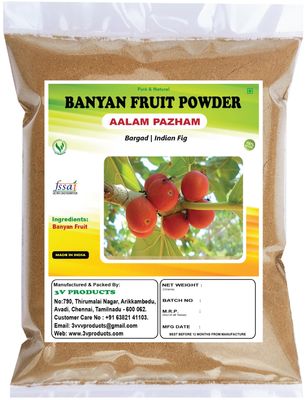 3V PRODUCTS: Banyan Fruit Powder - Pack of 2x100g - Aalam Pazham | Bargad | Indian Fig | Marri Udala