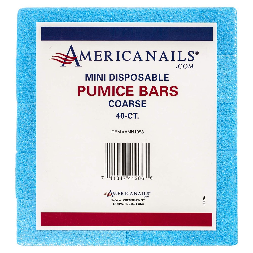 Americanails Mini Disposable Pumice Bars, Coarse Grit, 40ct