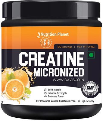 Nutrition Planet Micronized Creatine Monohydrate (Orange, 348g / 0.76 Lb, 60 Servings)
