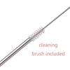 Evaluemart Reusable BPA-Free Metal, Thick, Long, Dishwasher Safe Stainless Steel Drinking Straws, 8.5 Inches (4 Bend and 1 Cleaning Brushes) - Set of 4 view 2