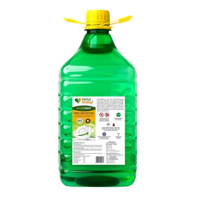 Herbal Strategi Dishwashing Liquid Gel - Natural & Vegan with Refreshing Lemon Oil | Soft on Hands | Certified Eco-Friendly & Non-Toxic | Baby and Pet Safe with 100% Herbal Actives | 5L