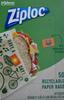 SC Johnson Ziploc Ziploc Brand Recyclable+Sealable Paper Sandwich Bags, 50 Count, 3 Inches, 17.96 Cm, Multicolor view 2