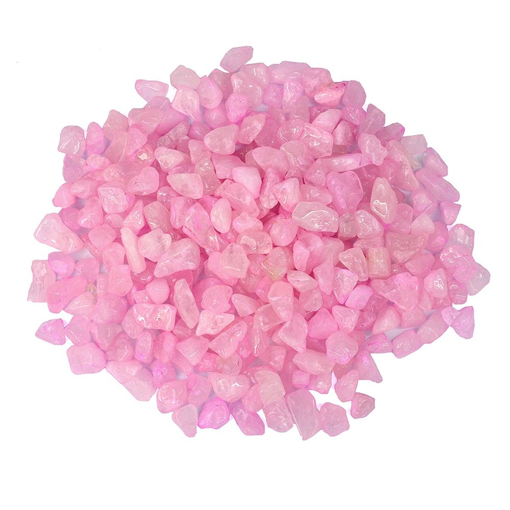 Reiki Crystal Products Natural Rose Quartz Crystal Stone Chips Dust Raw Rough Stone for Vastu Correction, Reiki Healing and Crystal Healing Stons Pack 0f 100 Gm