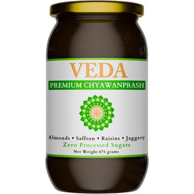 Veda Premium Chyawanprash - Jaggery Based Sugar Free Chyawanprash | 475 Gms | Enriched with Almonds & Saffron