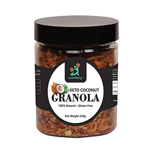 Leanbeing Keto Granola Coconut Mocha Crunch 250 G | Low Carb Cereal, Gluten & Grain Free- Low Fat, High Protein Keto Cereals Energy Snack