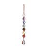 7 Chakra Gemstones Healing Feng Shui Crystals Window Car Hanging Ornament Dowsing Pendulum Good Luck Home Decoration for Reiki Healing Yoga Meditation,Worry Palm Tumbled Stones
