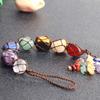 7 Chakra Gemstones Healing Feng Shui Crystals Window Car Hanging Ornament Dowsing Pendulum Good Luck Home Decoration for Reiki Healing Yoga Meditation,Worry Palm Tumbled Stones view 2