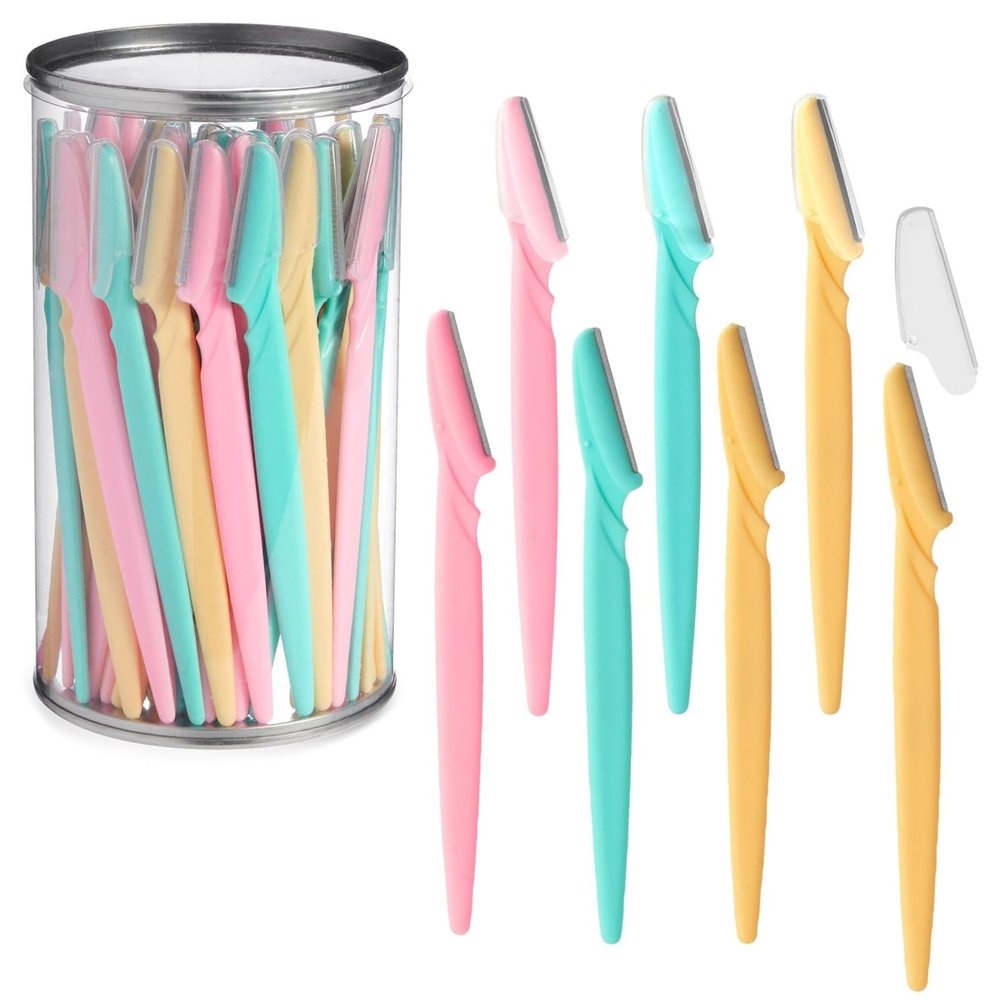 Eyebrow Razor Bulk Set, Dermaplane Facial Hair Remover Shaving Tools (60 Pack)