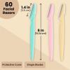 Eyebrow Razor Bulk Set, Dermaplane Facial Hair Remover Shaving Tools (60 Pack) view 4