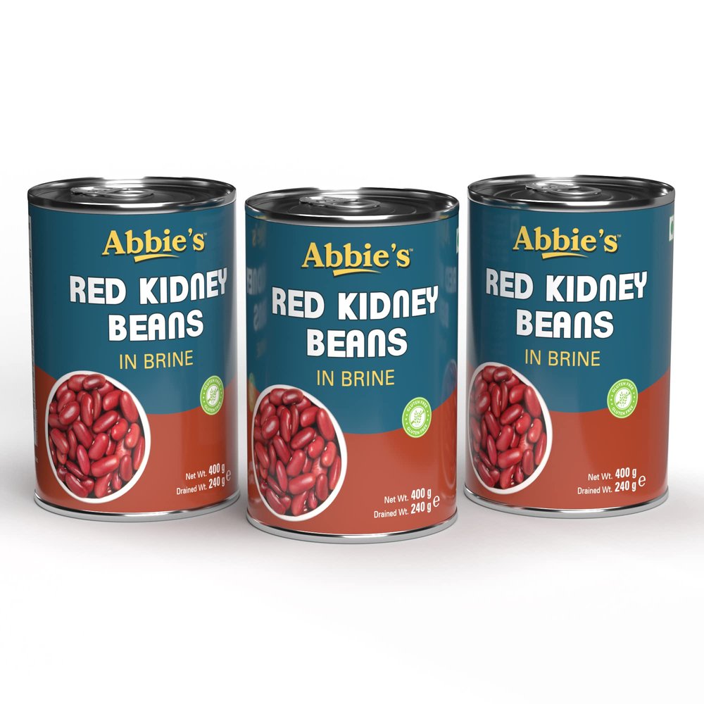 Abbie's Red Kidney Beans, 1200 Gram Pack Of 3 (400 G Each)|Precooked Red Kidney Beans, Best For Indian Curry (Rajma), Salad Etc.|Ready To Cook & Ready To Eat (Set Of 3)