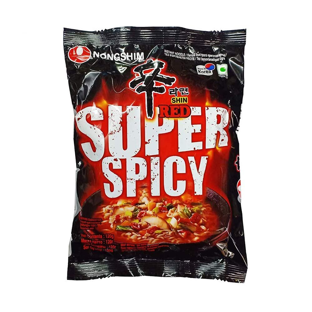 Nongshim Shin Red Super Spicy Instant Noodles, 4.23 oz  120 g