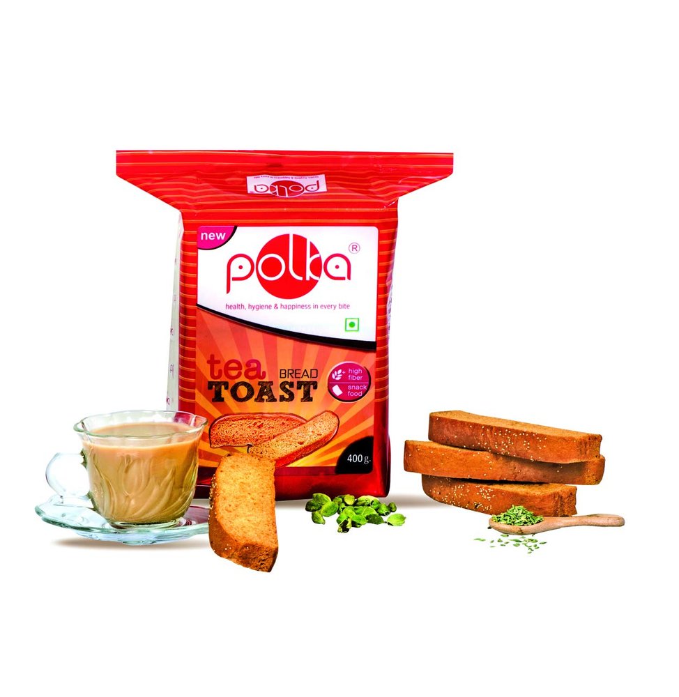 POLKA Tea Toast, Sooji Rusk, Saunf, Elaichi, Tea Time Snack, Pack Of 6X380 = 2280 Gm
