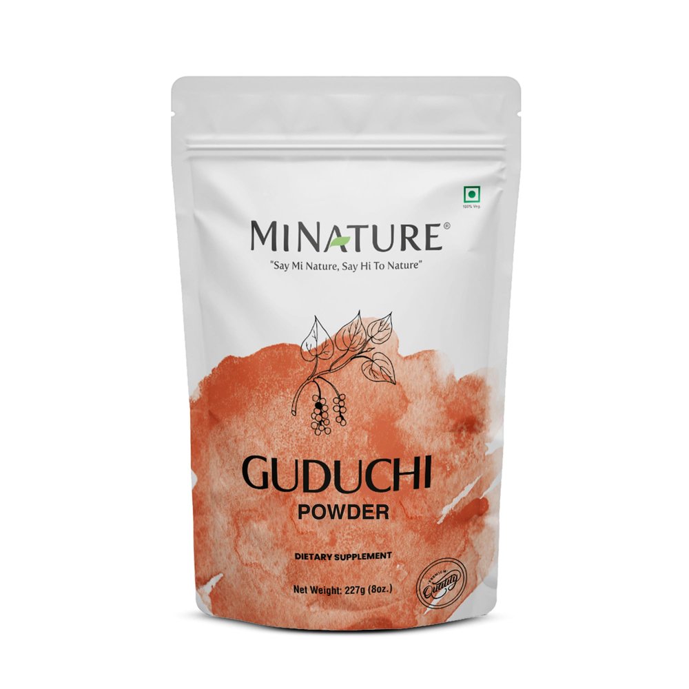 mi nature Guduchi (Giloy) Powder | (Tinospora Cordifolia) | Supports Healthy Digestion | Immunity Booster| Indian Giloy Powder | Resealable Zip Lock Pouch | 227g (8oz)