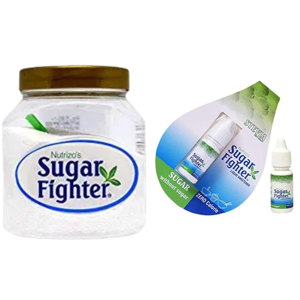 Sugar Fighter Stevia Powder & Free Tablets Combo  Zero Calories & Fat-Free Sweetener | Natural Stevia | Sugar-Free, Plant-Based Sugar Alternative | 1 Kg Powder + Free Tablets | HACCP & GMP Certified