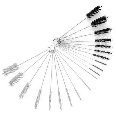 BOROLA Drinking Straw Cleaning Brush Kit, Nylon Bristles(10 Different Size, White+Black)
